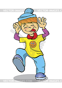 Boy wriggles - vector clipart