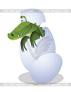 Crocodile and egg - vector clipart