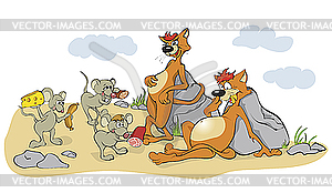 Cats and mice - vector image