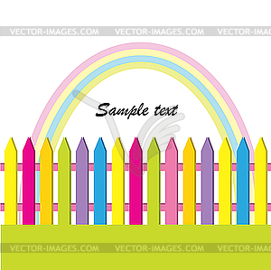 Fence and grass - vector clipart