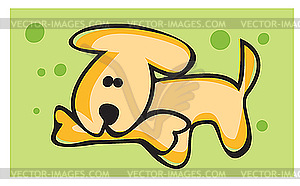 Dog and bone - vector clip art