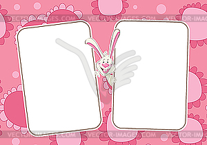 Pink baby frame - vector image