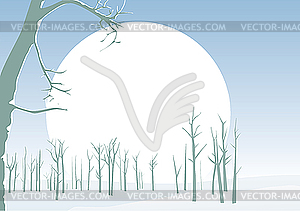 Winter landscape - vector clipart