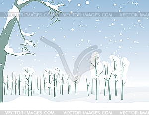 Winter landscape - vector clip art