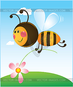 Bee and flower - vector image