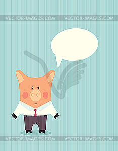 Свинья в деловой костюм - клипарт в векторе / векторное изображение