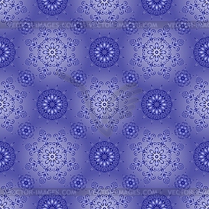 Beautiful blue pattern on blue background Seamless - vector clip art