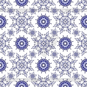 Beautiful blue pattern on white background Seamless - vector clip art