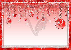 Christmas balls card - vector clip art