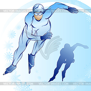 Stylized skater with silhouette - vector EPS clipart