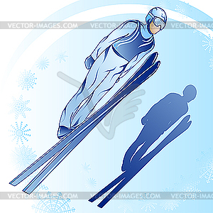 Jumps from springboard - vector clipart