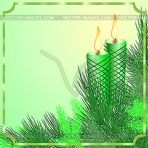 Christmas card with candles - vector clip art