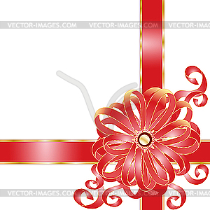 White Gift with Pink Bow - vector clipart