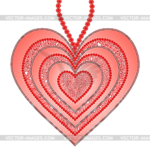 Beautiful heart pendant - vector clipart