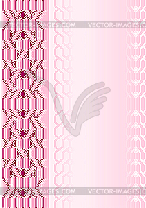 Розовый фон с орнаментом-кнотом - стоковый клипарт