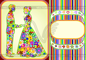 Цветочные мужчина и женщина - изображение в векторном формате
