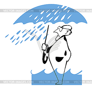 A man under an umbrella - vector clip art