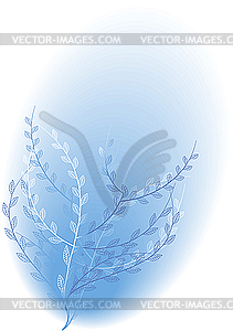 Flowering blue bush - vector clipart