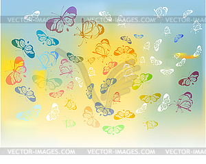 Butterfly on yellow background - vector clip art