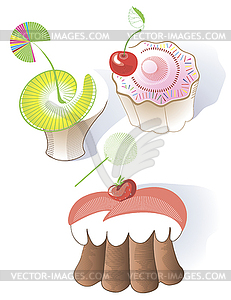 Different kinds of cakes - vector clipart