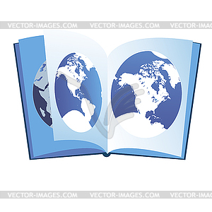 Continents on geographical atlas - vector clipart