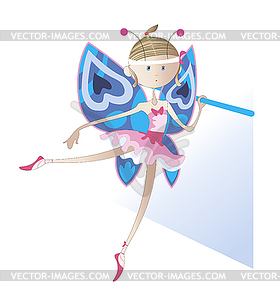 Girl - dancer dressed as butterfly - vector clipart