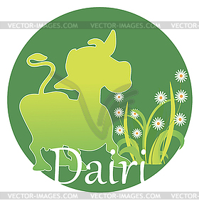 Cow flower - color vector clipart