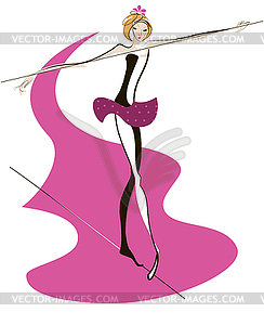 Dance on rope - vector clip art