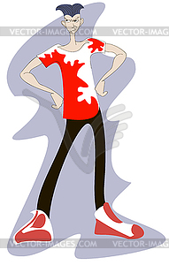 Angry young man - vector image