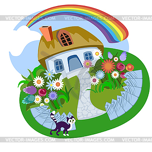 Small village house - vector image