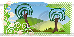 Summer landscape - vector clipart