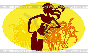 Girl in yellow bikini - vector image