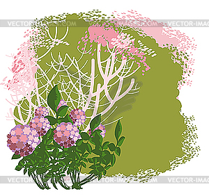 Flowering bush - vector EPS clipart