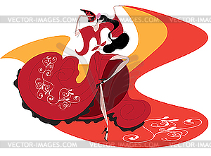 Испанское фламенко - векторная иллюстрация