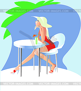 In cafe - vector clipart