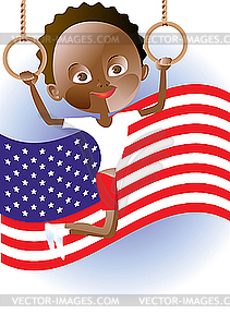 Small American gymnast - vector image