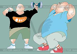 Two fat men - vector clipart