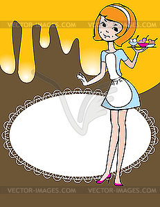 Waitress - vector clip art