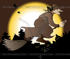 Old witch - vector image