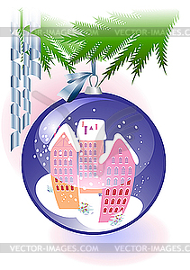 Blue Christmas ball - vector clip art