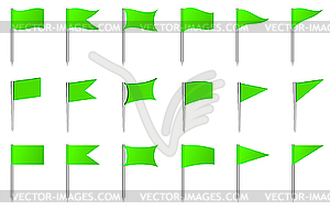 Plastic flag pins - vector image