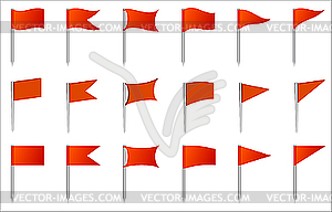 Plastic flag pins - vector EPS clipart