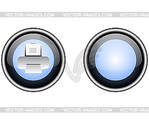 Print web button - vector clipart