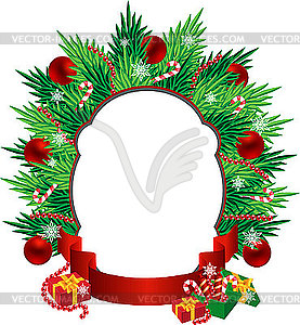 Рождественский венок - векторное изображение клипарта