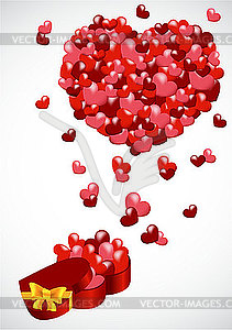 Gift with hearts - vector image