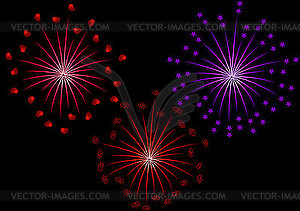 Set of fireworks - vector clipart