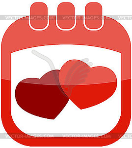 Valentine icon with hearts - vector clipart