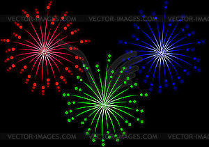 Colored fireworks - vector image