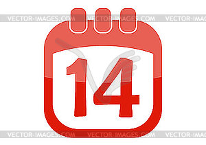 Icon calendar 14 - vector clipart / vector image