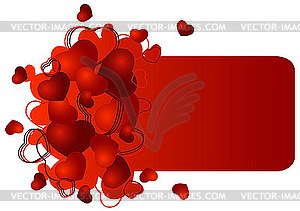 Открытка с сердечками - векторное изображение клипарта